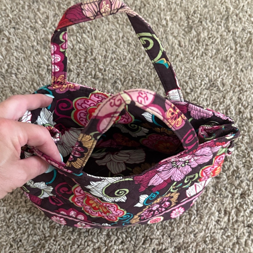 Vera Bradley Pink and Green Floral Hand Bag - Picture 3 of 5